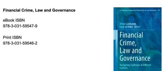 Money Laundering Through Real Estate – new chapter in Financial Crime, Law and Governance